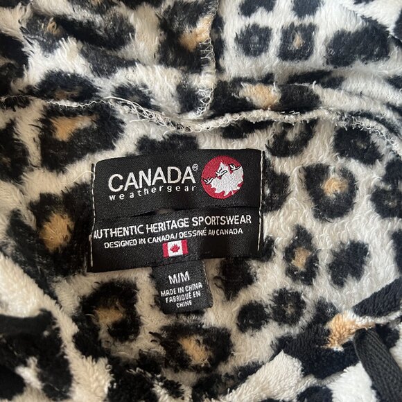 Canada Weather Gear Leopard Print Fleece Hoodie/Jogger Set - Picture 4 of 8